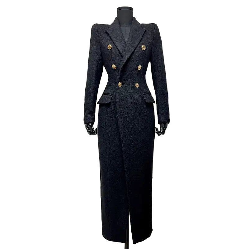 Exclusive Black Long Wool Coat