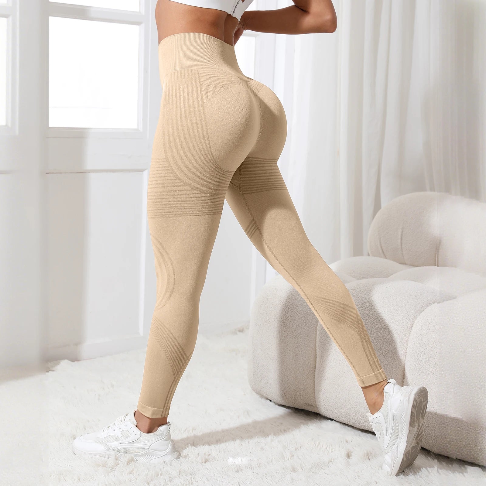 High Waisted Workout Yoga Pants, Women's Scrunch Butt Lifting Seamless Leggings