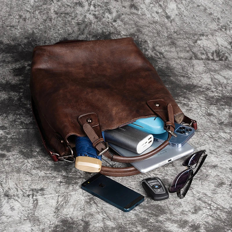 Retro Style Leather Shoulder Bag  Vintage