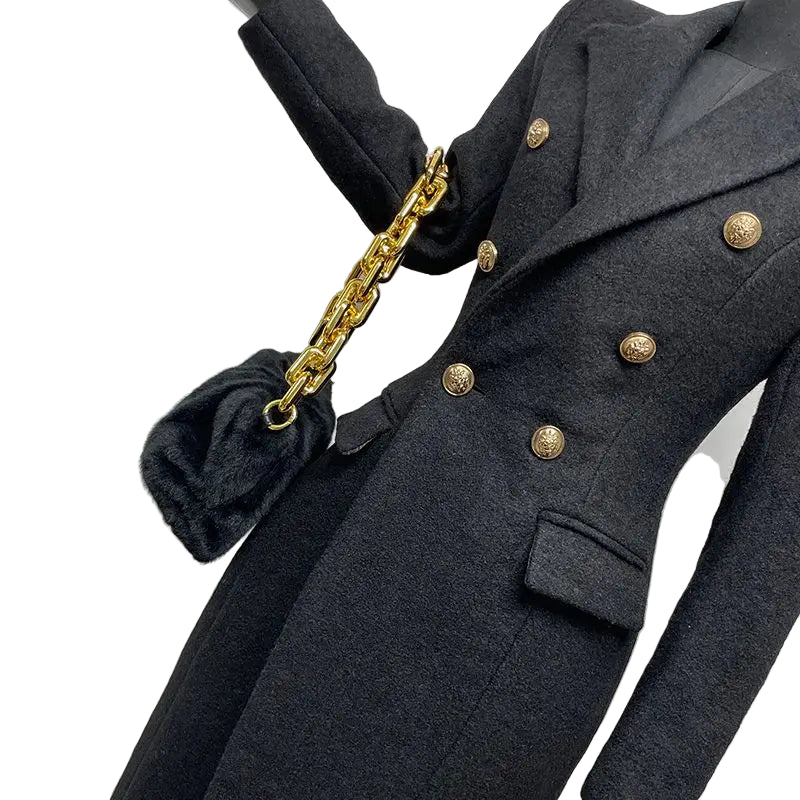 Exclusive Black Long Wool Coat