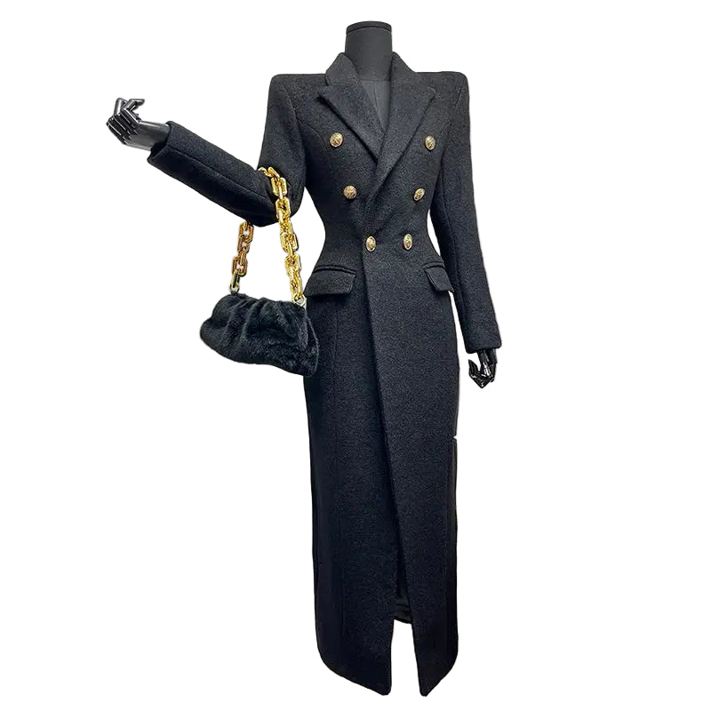 Exclusive Black Long Wool Coat