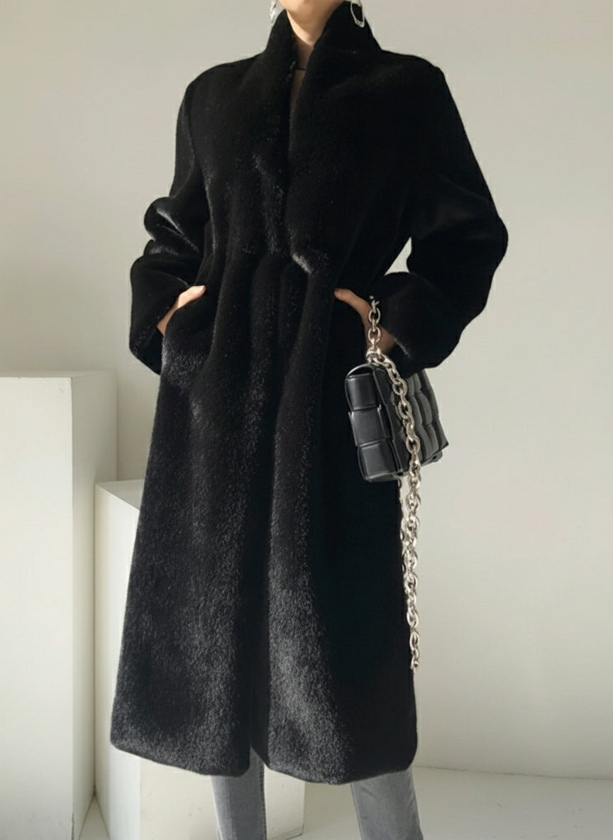 Faux Mink Fur Coat